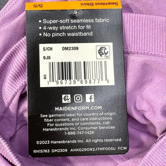 Maidenform Womens Size Small 5 Panty Bikini Seamless Super Soft Lavender New - Picture 4 of 9